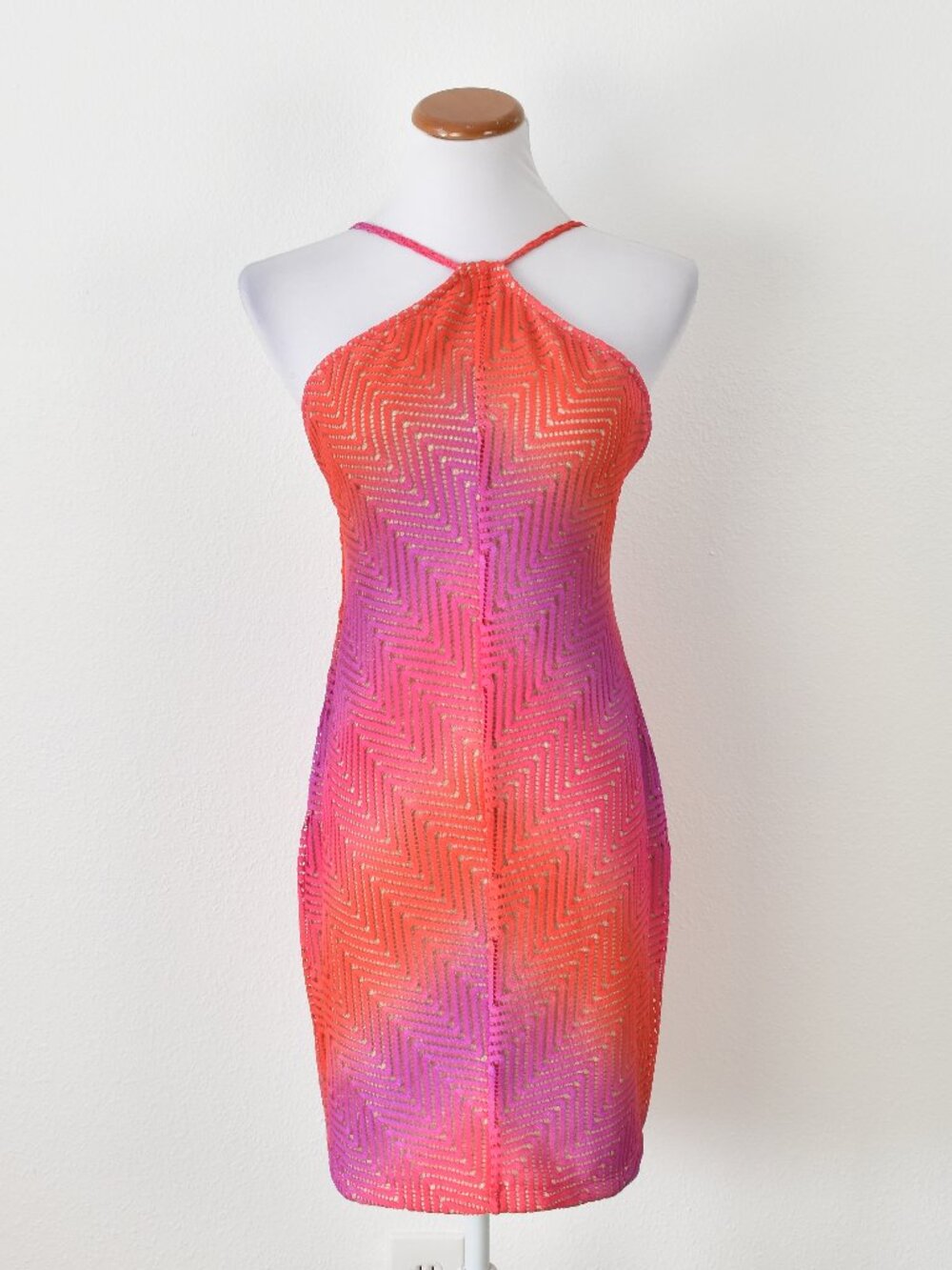 Luli Fama Luli Sunset Diamond Cut Short Dress NEW - M